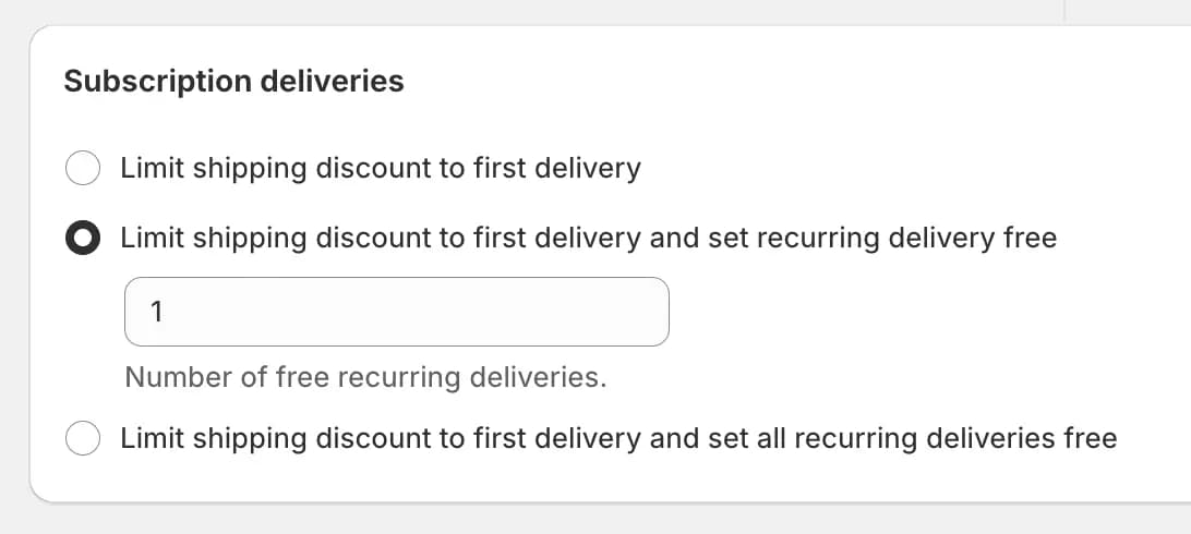 Control free shipping for recurring subscription deliveries